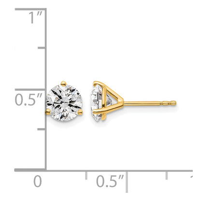 Lab Grown Diamond VS/SI+ G+ Round Complete Three Prong Stud Earrings