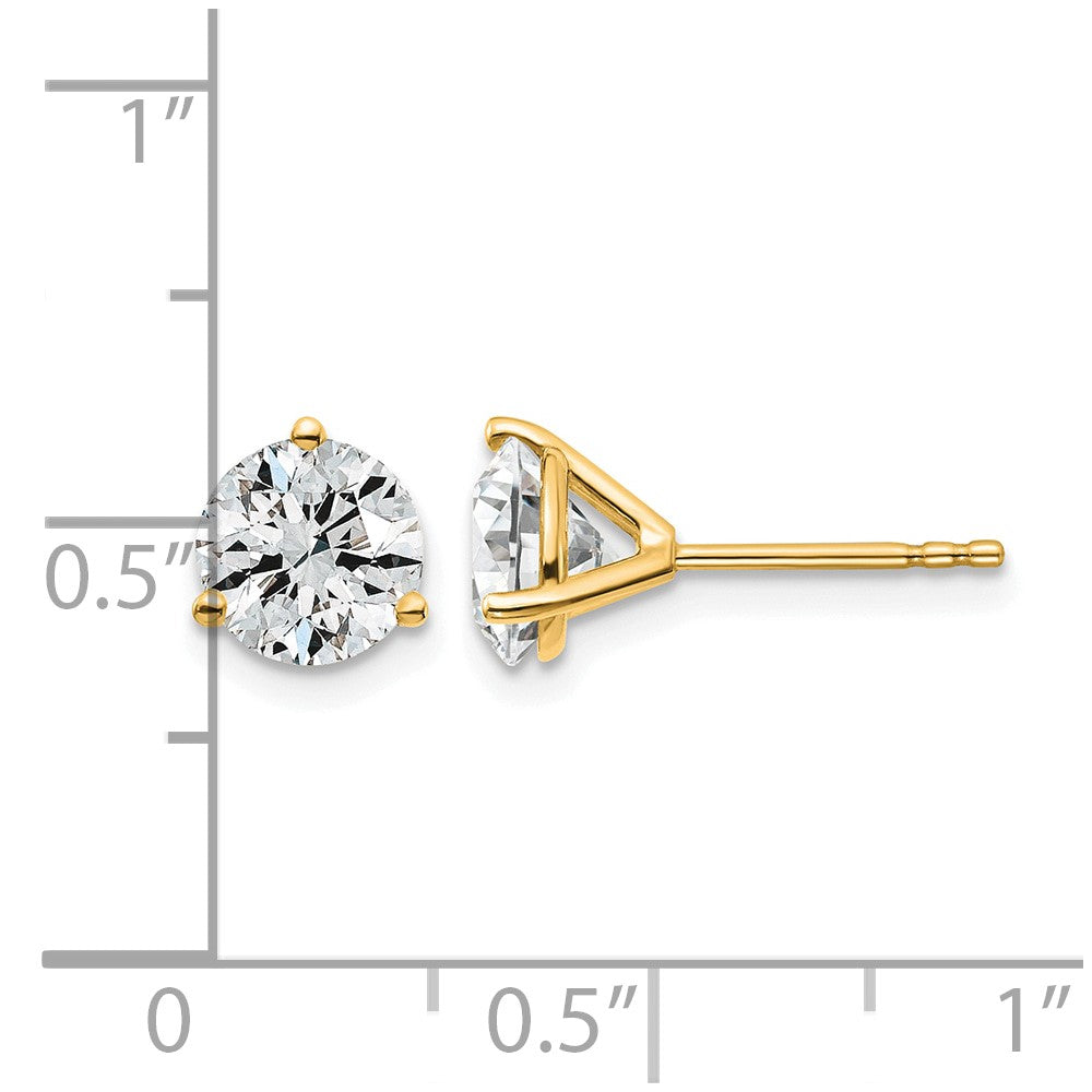 Lab Grown Diamond VS/SI+ G+ Round Complete Three Prong Stud Earrings