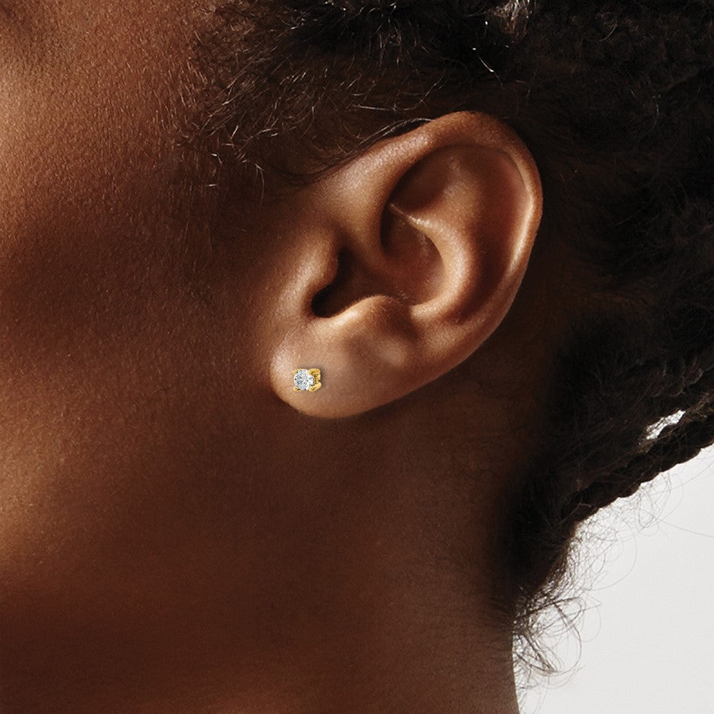 True Origin Lab Grown Diamond VS+ F+ Round Four Prong Heavy Weight Complete Stud Earrings