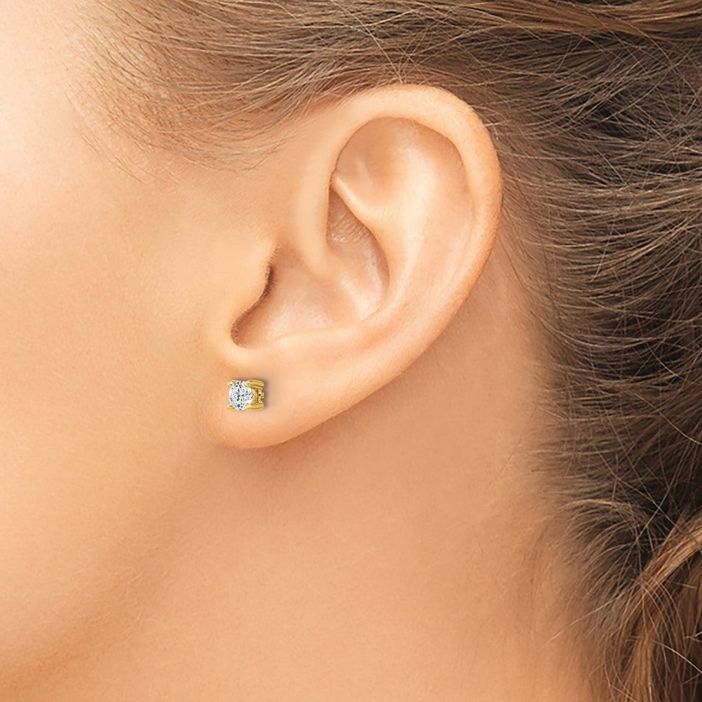 True Origin Lab Grown Diamond VS+ F+ Round Four Prong Heavy Weight Complete Stud Earrings