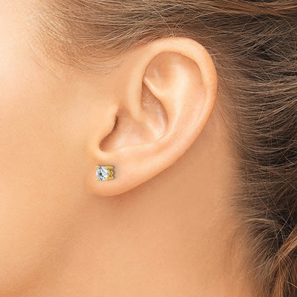 True Origin Lab Grown Diamond VS+ F+ Round Four Prong Heavy Weight Complete Stud Earrings