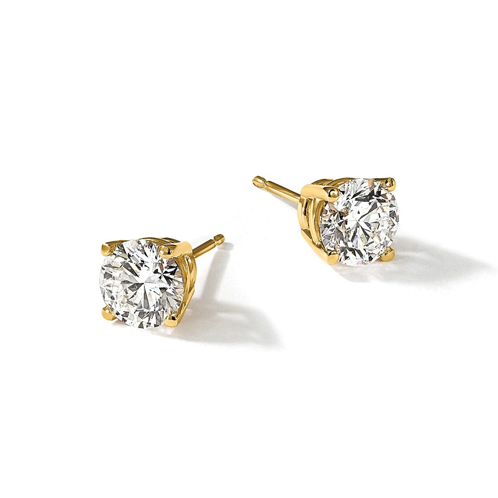 True Origin Lab Grown Diamond VS+ F+ Round Four Prong Heavy Weight Complete Stud Earrings