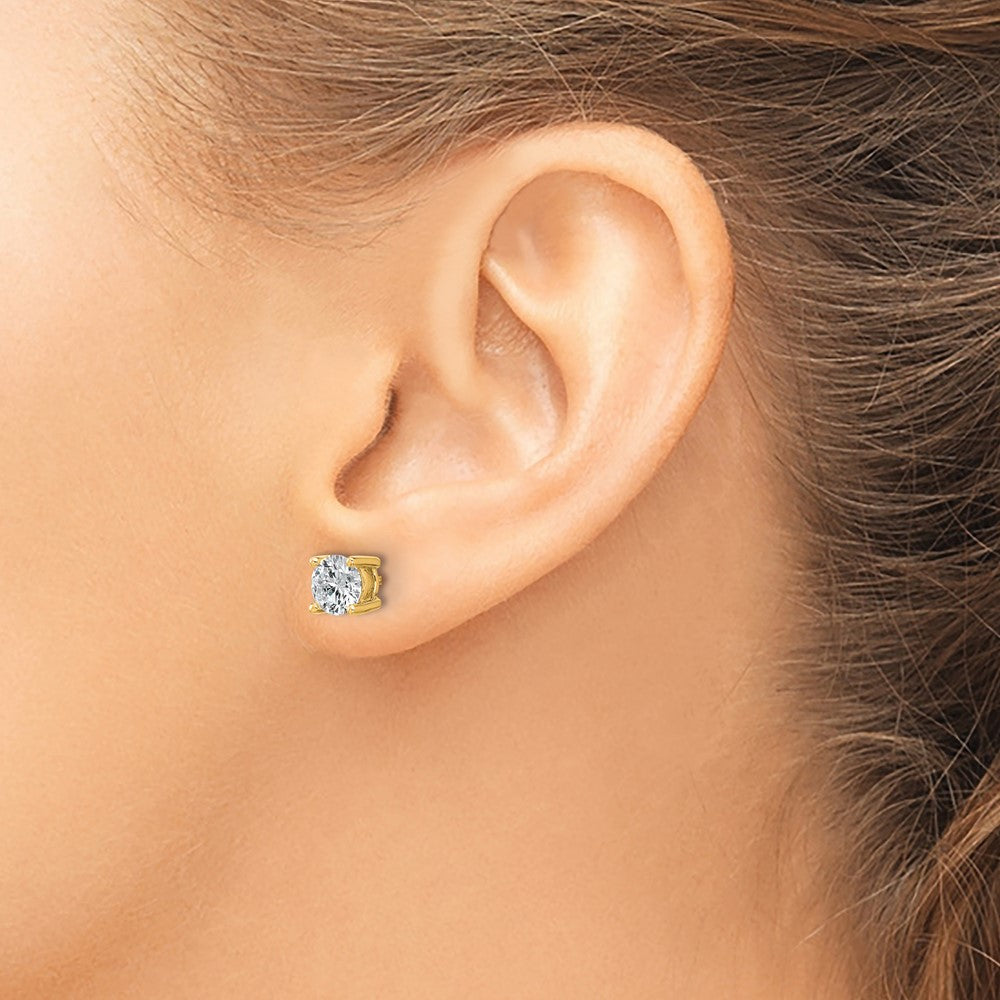 True Origin Lab Grown Diamond VS+ F+ Round Four Prong Heavy Weight Complete Stud Earrings