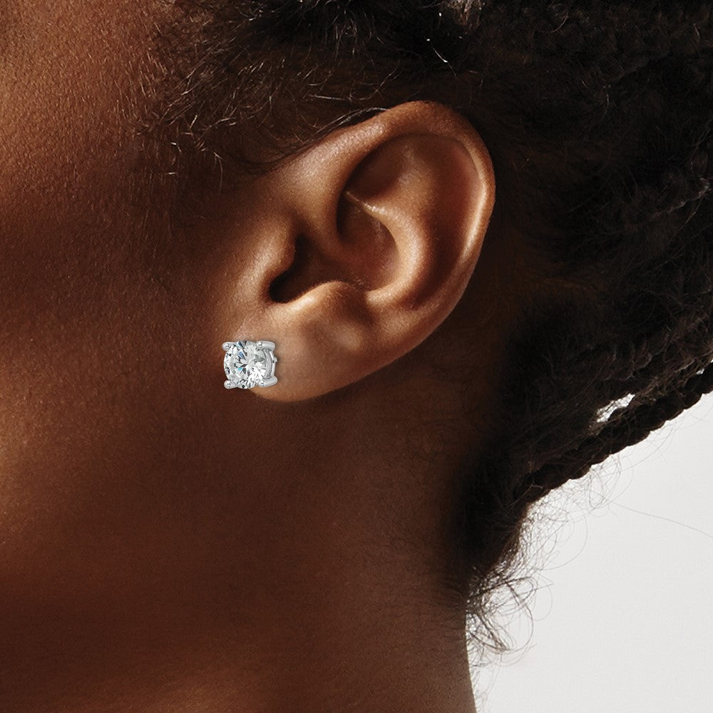 True Origin Lab Grown Diamond VS+ F+ Round Four Prong Heavy Weight Complete Stud Earrings