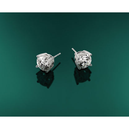 True Origin Lab Grown Diamond VS+ F+ Round Four Prong Heavy Weight Complete Stud Earrings