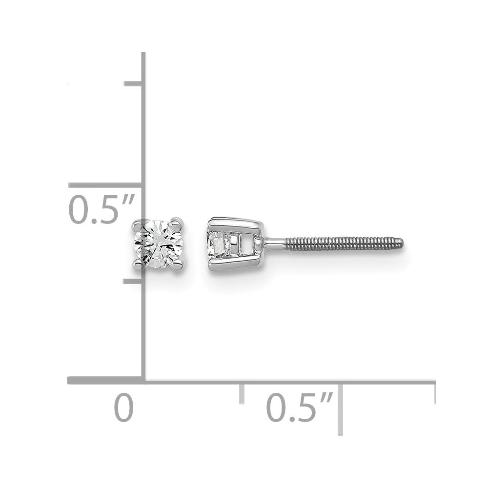 True Origin Lab Grown Diamond VS+ F+ Round Four Prong Heavy Weight Screw Back Complete Stud Earrings