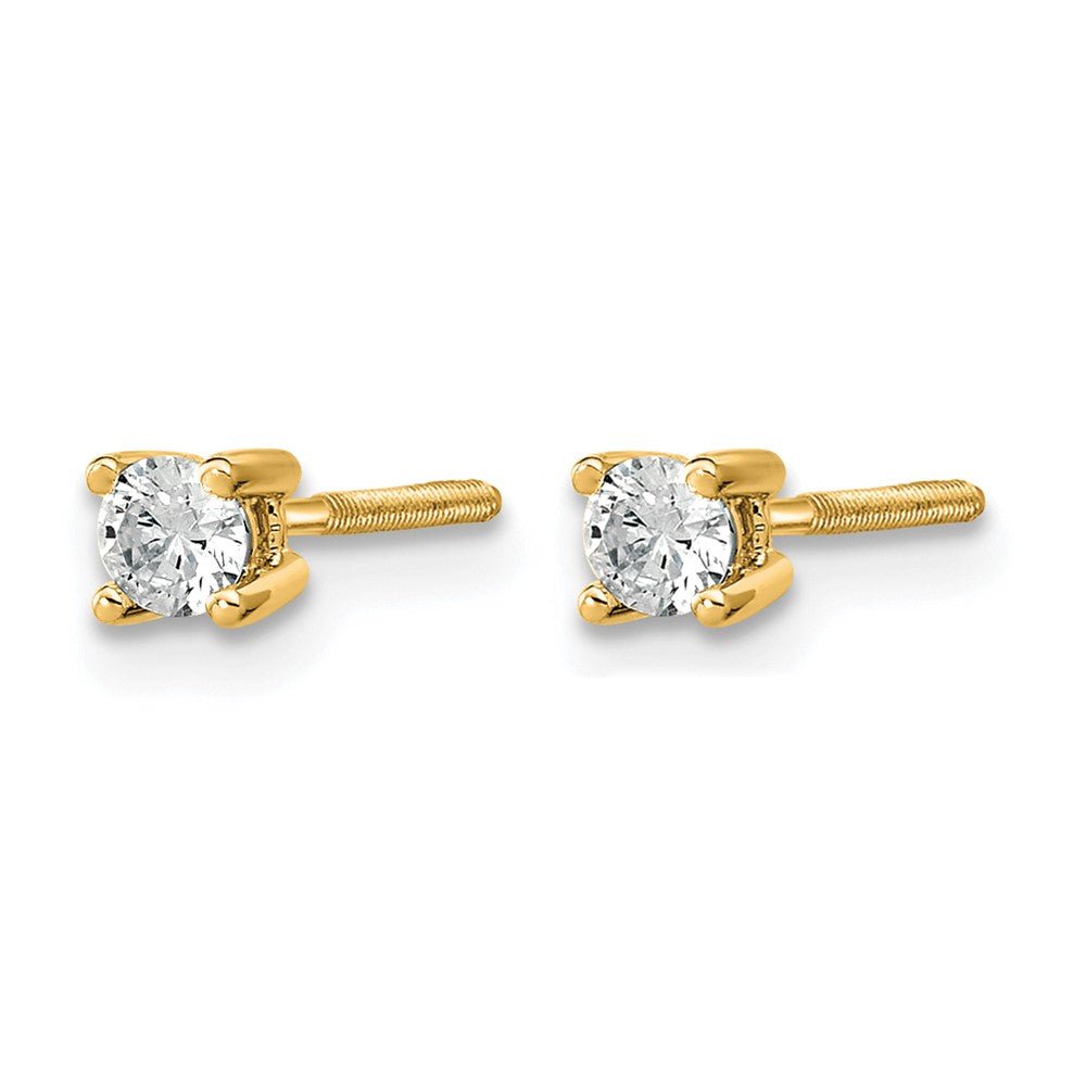 True Origin Lab Grown Diamond VS+ F+ Round Four Prong Heavy Weight Screw Back Complete Stud Earrings