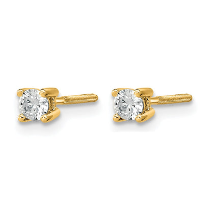 True Origin Lab Grown Diamond VS+ F+ Round Four Prong Heavy Weight Screw Back Complete Stud Earrings