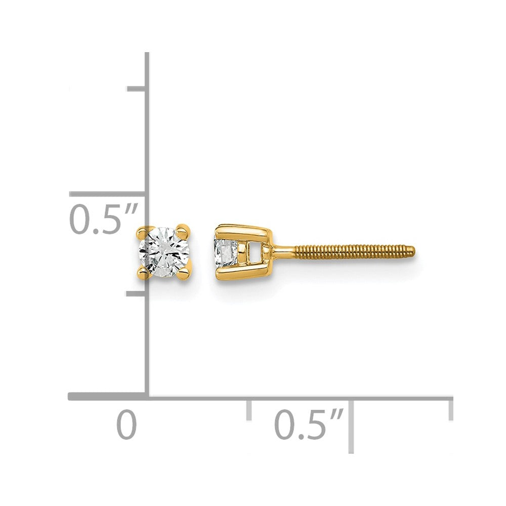 True Origin Lab Grown Diamond VS+ F+ Round Four Prong Heavy Weight Screw Back Complete Stud Earrings