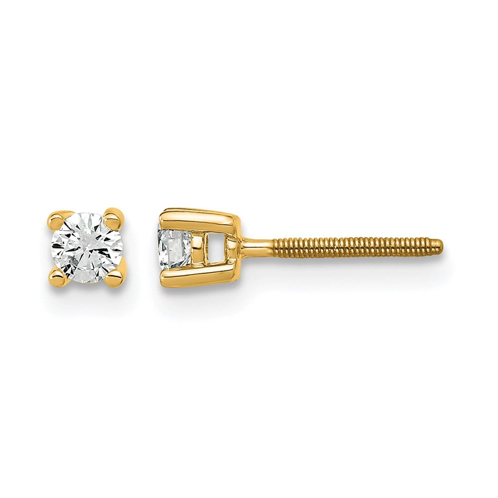 True Origin Lab Grown Diamond VS+ F+ Round Four Prong Heavy Weight Screw Back Complete Stud Earrings