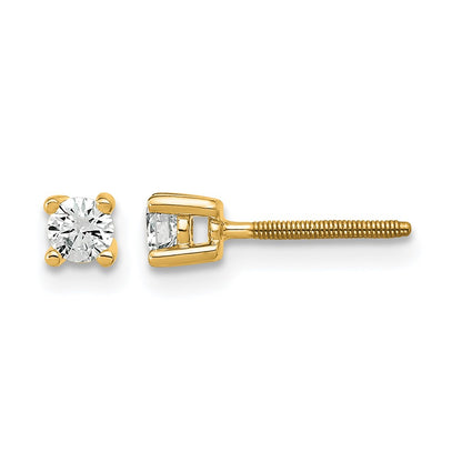 True Origin Lab Grown Diamond VS+ F+ Round Four Prong Heavy Weight Screw Back Complete Stud Earrings