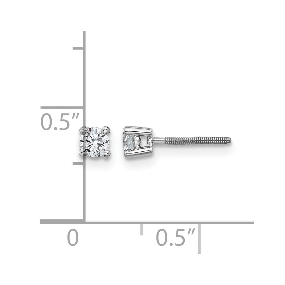 True Origin Lab Grown Diamond VS+ F+ Round Four Prong Heavy Weight Screw Back Complete Stud Earrings