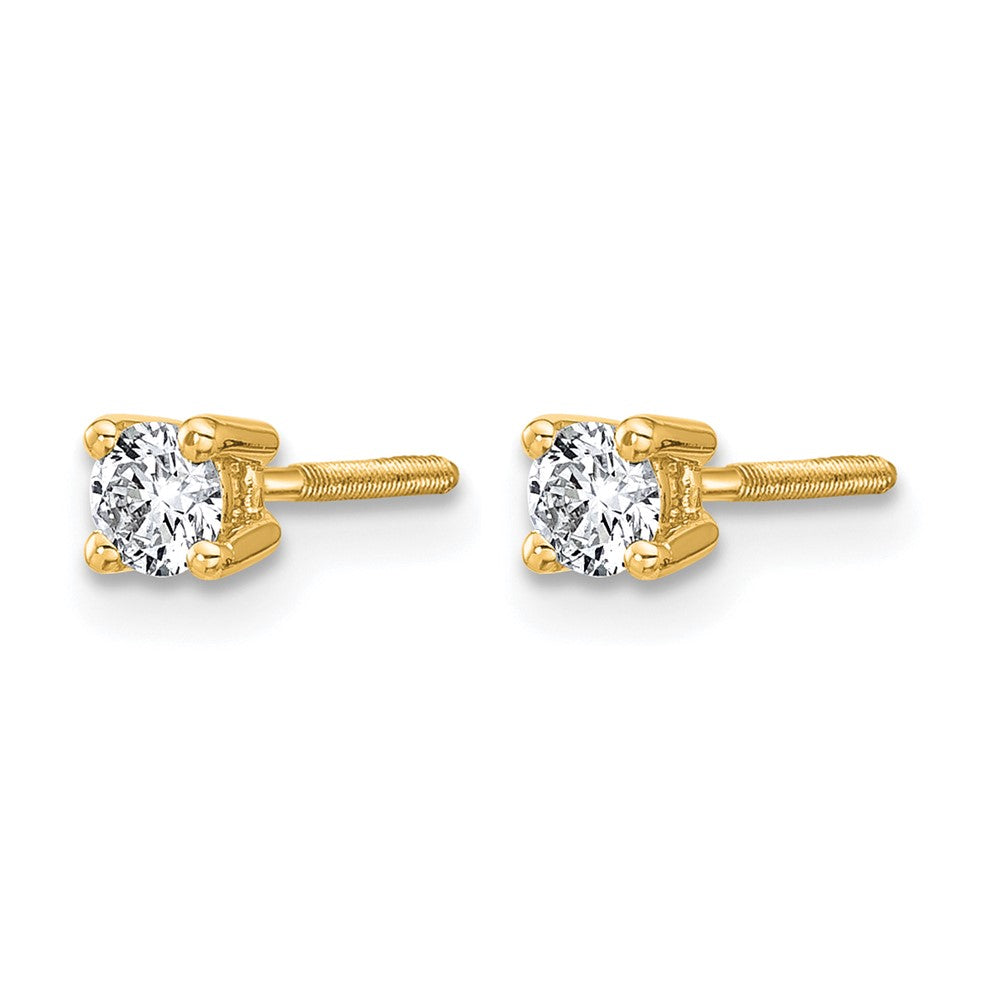 True Origin Lab Grown Diamond VS+ F+ Round Four Prong Heavy Weight Screw Back Complete Stud Earrings