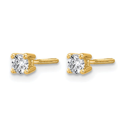 True Origin Lab Grown Diamond VS+ F+ Round Four Prong Heavy Weight Screw Back Complete Stud Earrings