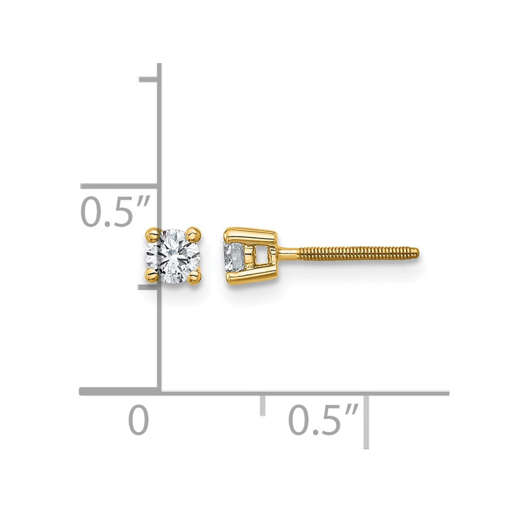 True Origin Lab Grown Diamond VS+ F+ Round Four Prong Heavy Weight Screw Back Complete Stud Earrings
