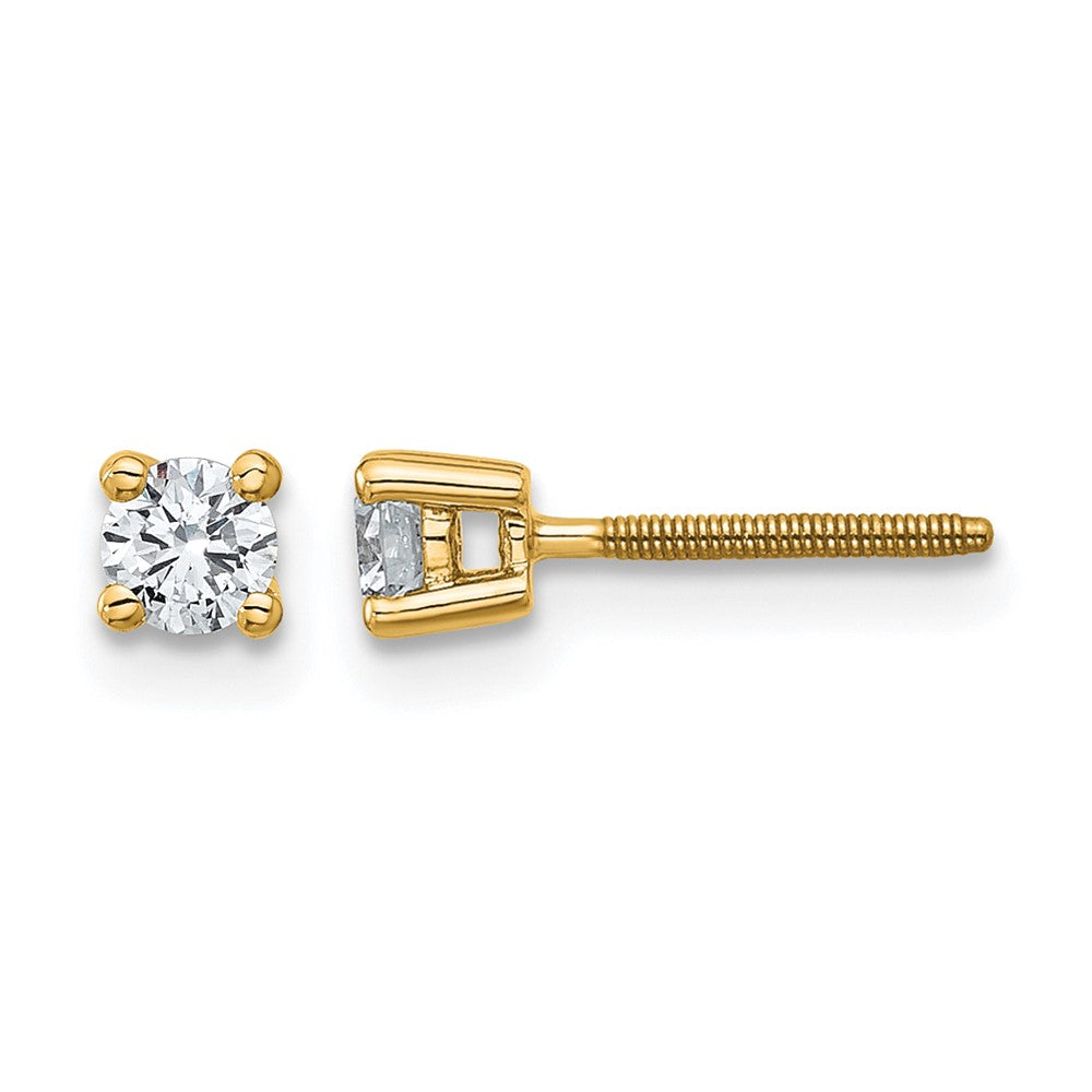 True Origin Lab Grown Diamond VS+ F+ Round Four Prong Heavy Weight Screw Back Complete Stud Earrings
