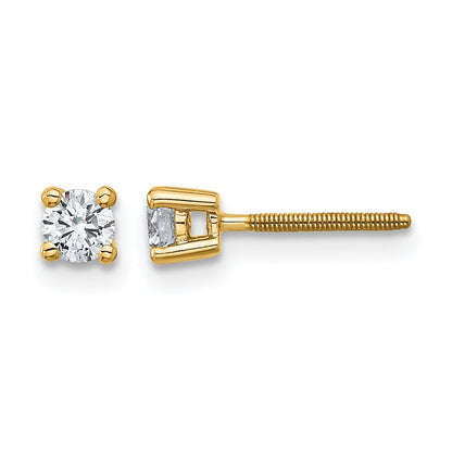 True Origin Lab Grown Diamond VS+ F+ Round Four Prong Heavy Weight Screw Back Complete Stud Earrings