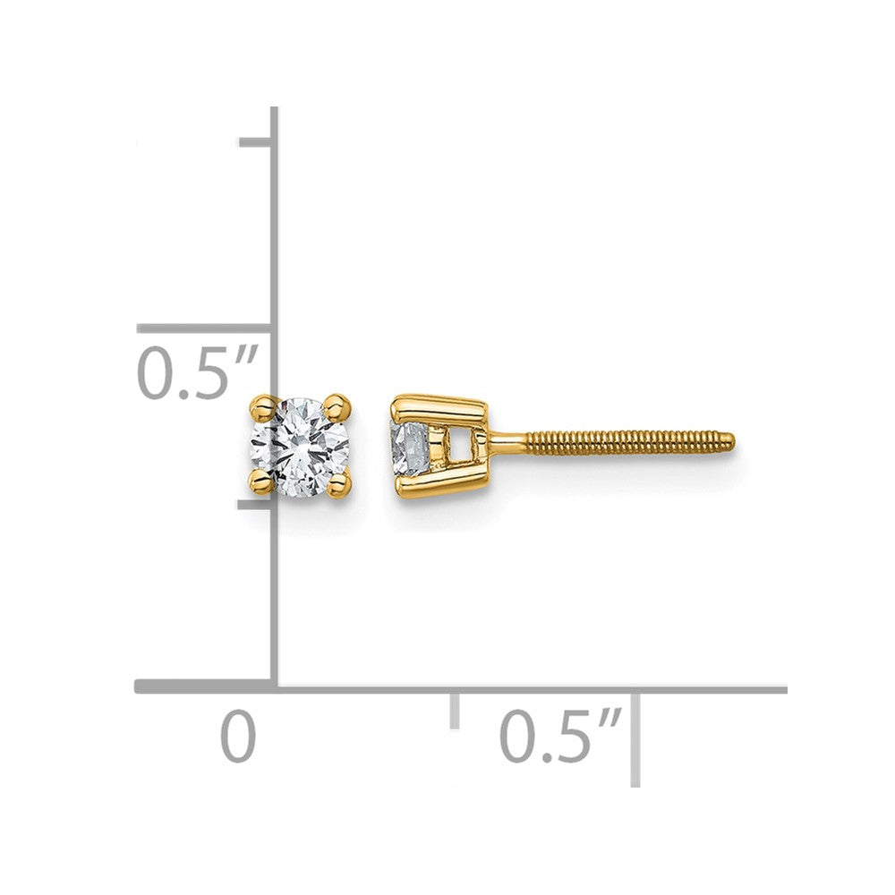 True Origin Lab Grown Diamond VS+ F+ Round Four Prong Heavy Weight Screw Back Complete Stud Earrings