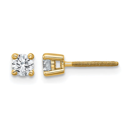 True Origin Lab Grown Diamond VS+ F+ Round Four Prong Heavy Weight Screw Back Complete Stud Earrings