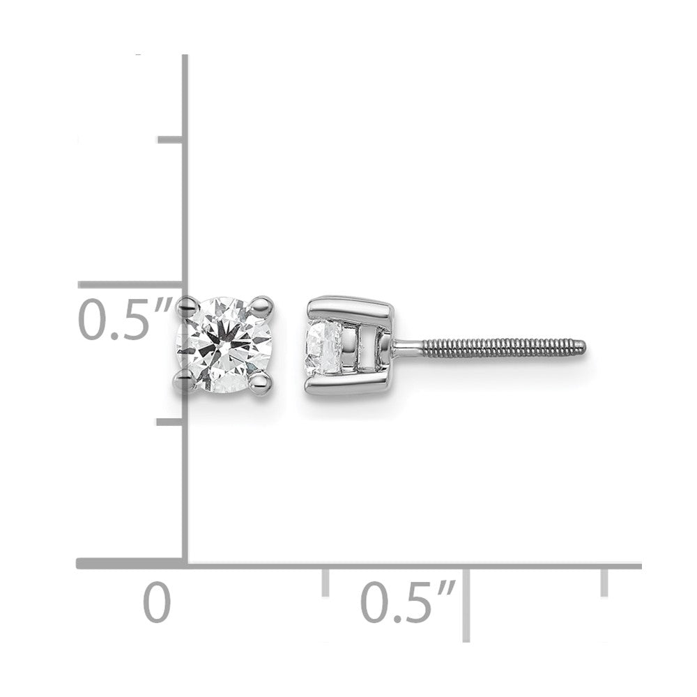 True Origin Lab Grown Diamond VS+ F+ Round Four Prong Heavy Weight Screw Back Complete Stud Earrings