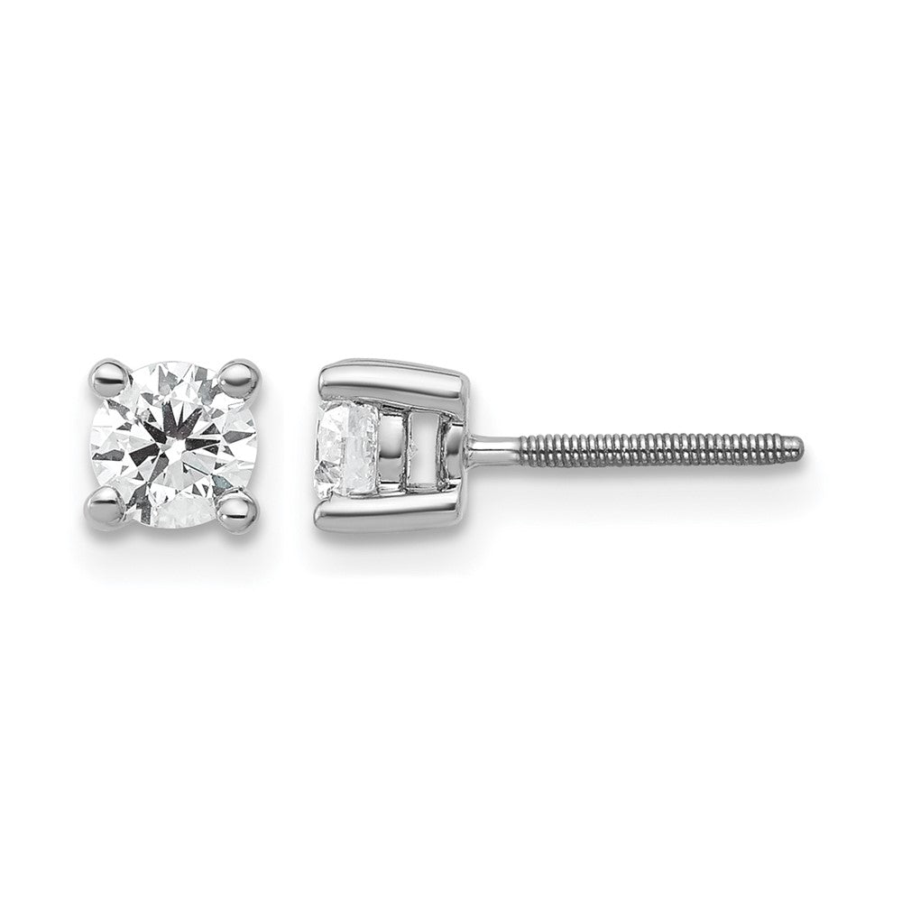 True Origin Lab Grown Diamond VS+ F+ Round Four Prong Heavy Weight Screw Back Complete Stud Earrings