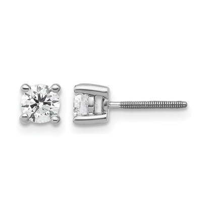 True Origin Lab Grown Diamond VS+ F+ Round Four Prong Heavy Weight Screw Back Complete Stud Earrings