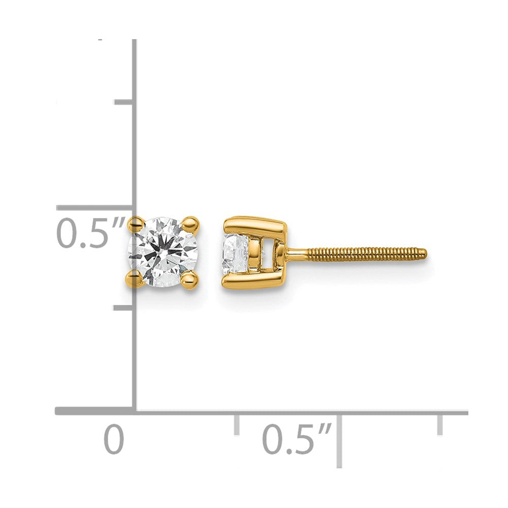 True Origin Lab Grown Diamond VS+ F+ Round Four Prong Heavy Weight Screw Back Complete Stud Earrings