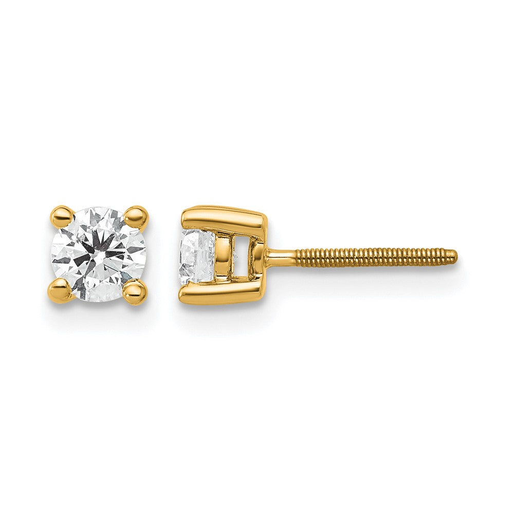 True Origin Lab Grown Diamond VS+ F+ Round Four Prong Heavy Weight Screw Back Complete Stud Earrings