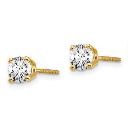 True Origin Lab Grown Diamond VS+ F+ Round Four Prong Heavy Weight Screw Back Complete Stud Earrings