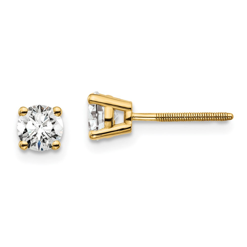 True Origin Lab Grown Diamond VS+ F+ Round Four Prong Heavy Weight Screw Back Complete Stud Earrings
