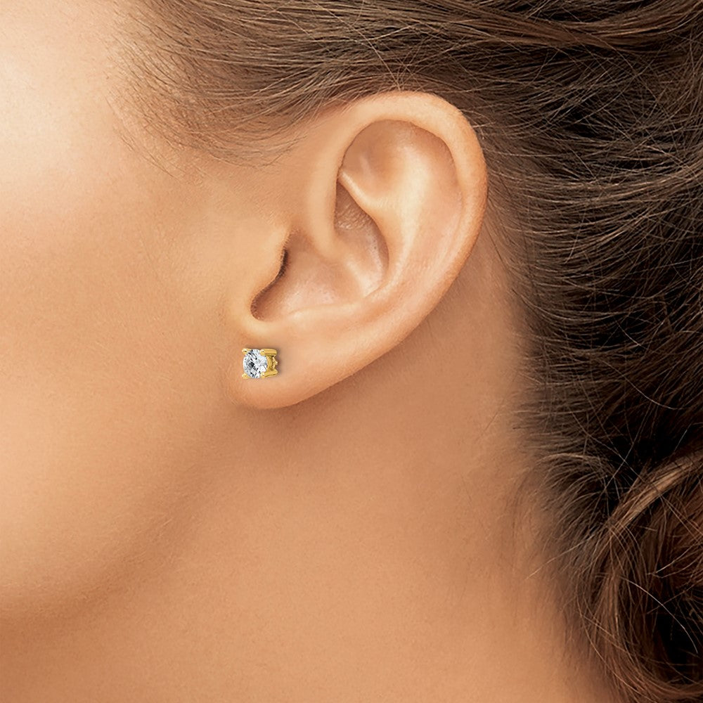 True Origin Lab Grown Diamond VS+ F+ Round Four Prong Heavy Weight Screw Back Complete Stud Earrings