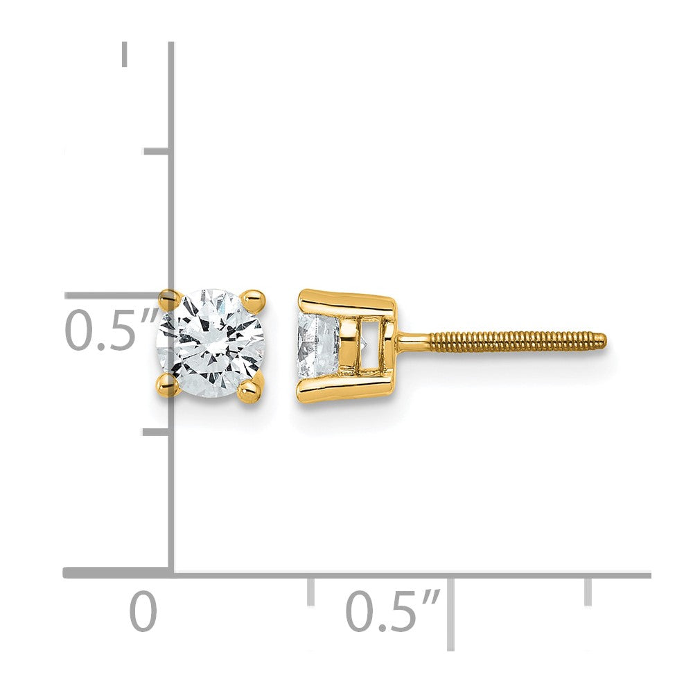 True Origin Lab Grown Diamond VS+ F+ Round Four Prong Heavy Weight Screw Back Complete Stud Earrings