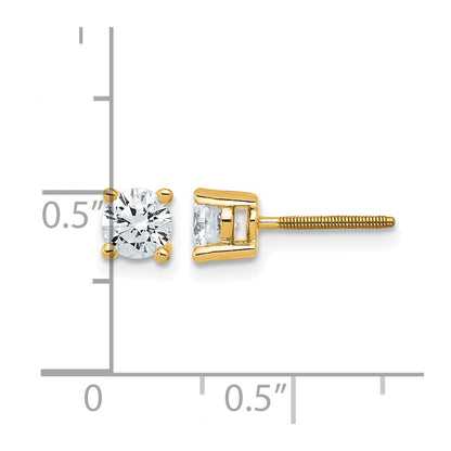 True Origin Lab Grown Diamond VS+ F+ Round Four Prong Heavy Weight Screw Back Complete Stud Earrings