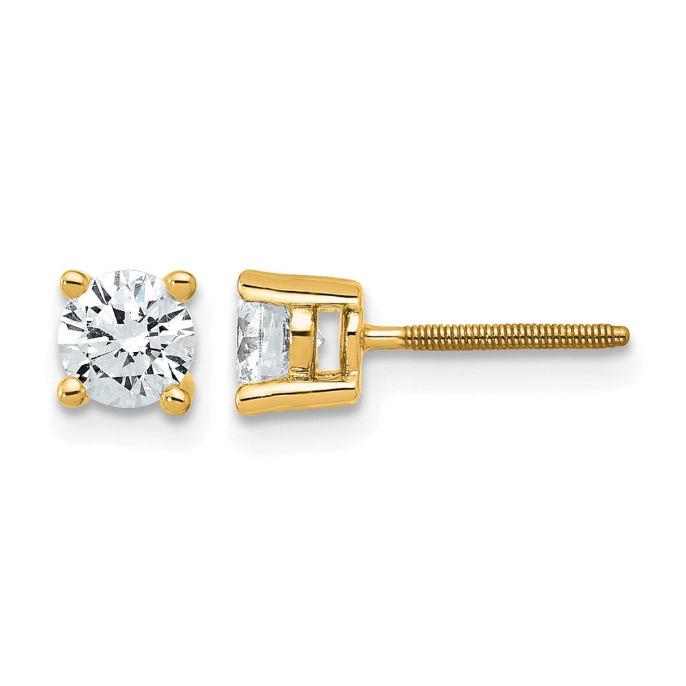 True Origin Lab Grown Diamond VS+ F+ Round Four Prong Heavy Weight Screw Back Complete Stud Earrings