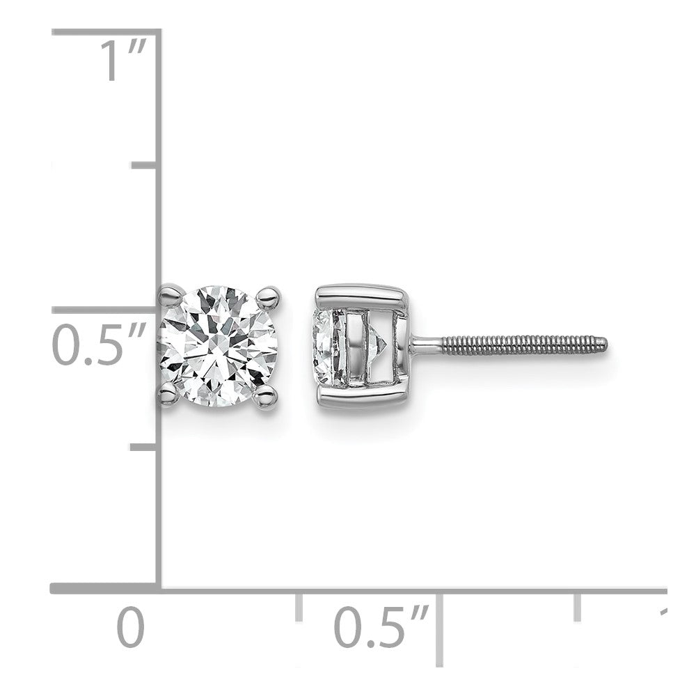 True Origin Lab Grown Diamond VS+ F+ Round Four Prong Heavy Weight Screw Back Complete Stud Earrings