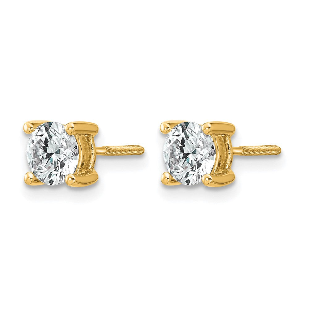 True Origin Lab Grown Diamond VS+ F+ Round Four Prong Heavy Weight Screw Back Complete Stud Earrings