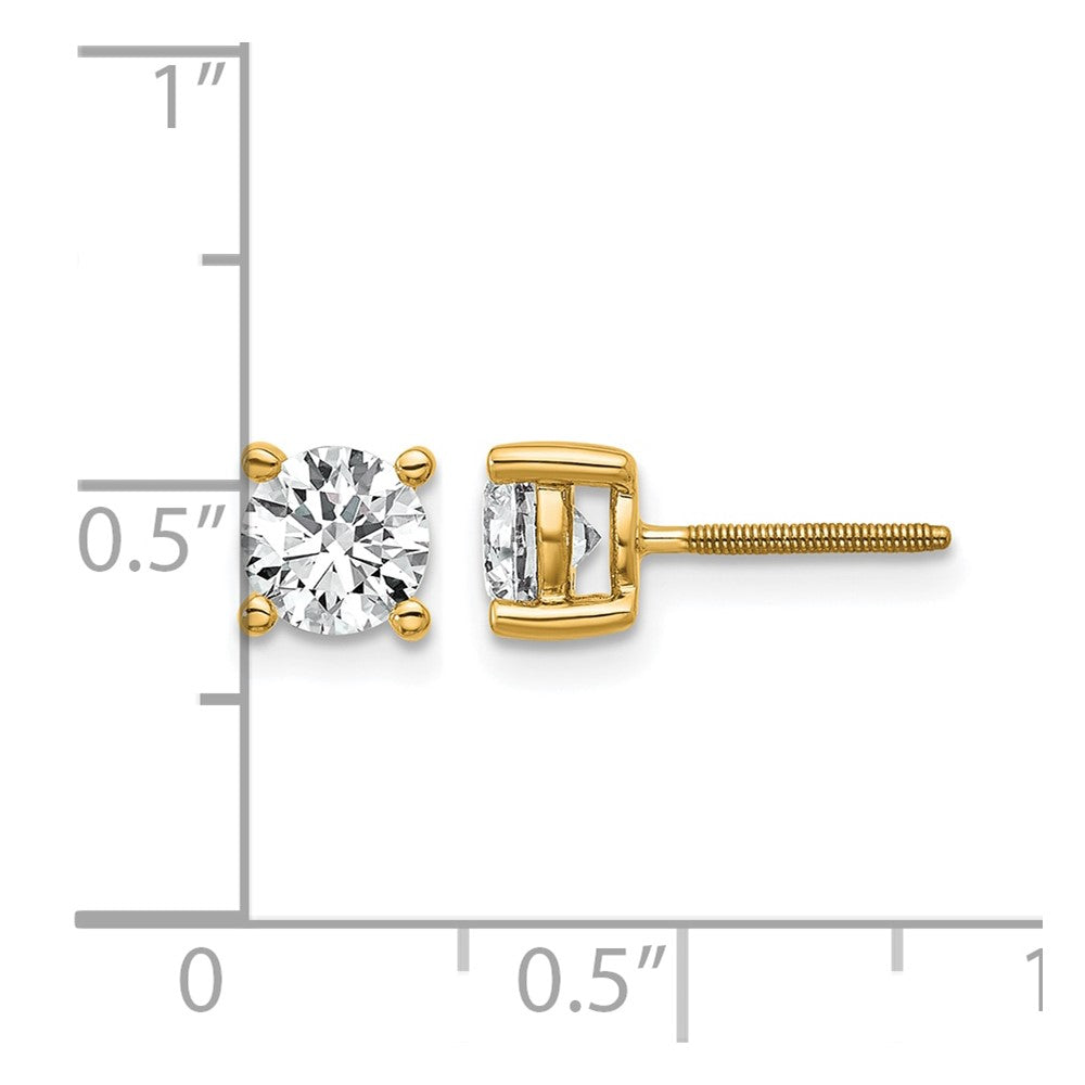 True Origin Lab Grown Diamond VS+ F+ Round Four Prong Heavy Weight Screw Back Complete Stud Earrings
