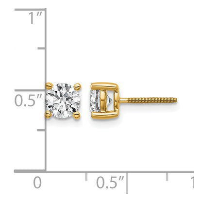True Origin Lab Grown Diamond VS+ F+ Round Four Prong Heavy Weight Screw Back Complete Stud Earrings