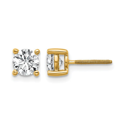 True Origin Lab Grown Diamond VS+ F+ Round Four Prong Heavy Weight Screw Back Complete Stud Earrings