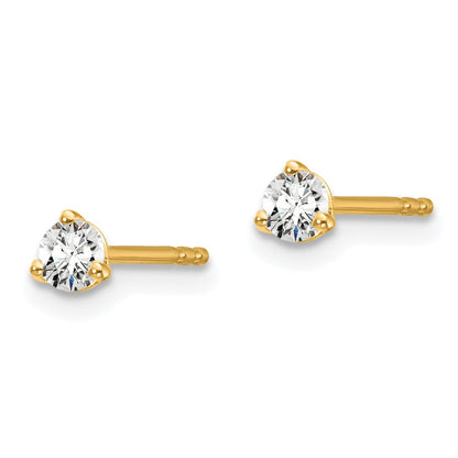 True Origin Lab Grown Diamond VS+ F+ Round Three Prong Heavy Weight Complete Stud Earrings