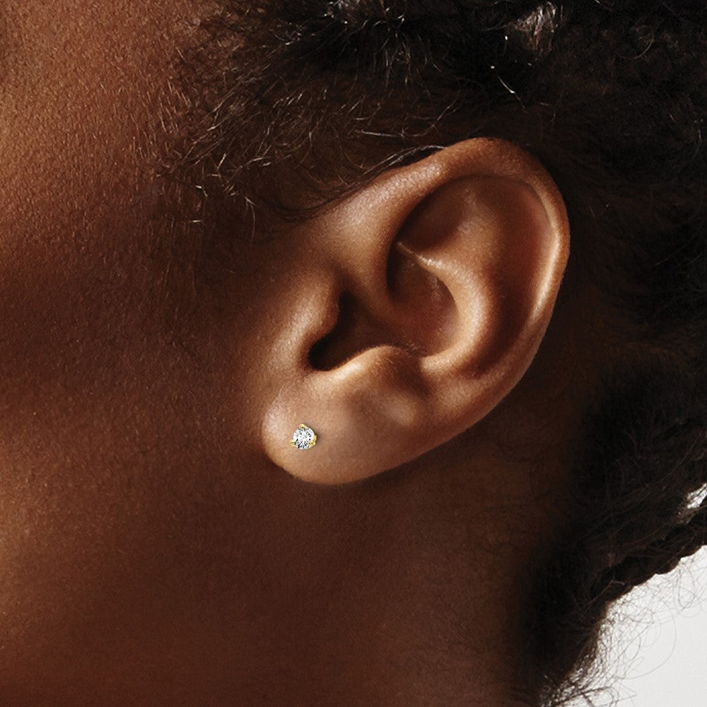 True Origin Lab Grown Diamond VS+ F+ Round Three Prong Heavy Weight Complete Stud Earrings