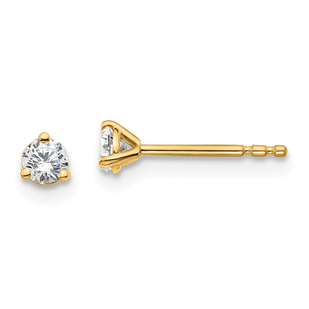 True Origin Lab Grown Diamond VS+ F+ Round Three Prong Heavy Weight Complete Stud Earrings