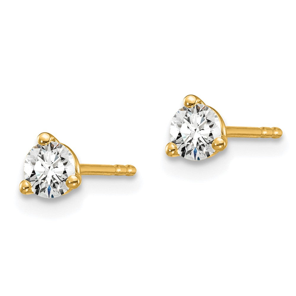 True Origin Lab Grown Diamond VS+ F+ Round Three Prong Heavy Weight Complete Stud Earrings