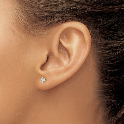 True Origin Lab Grown Diamond VS+ F+ Round Three Prong Heavy Weight Complete Stud Earrings