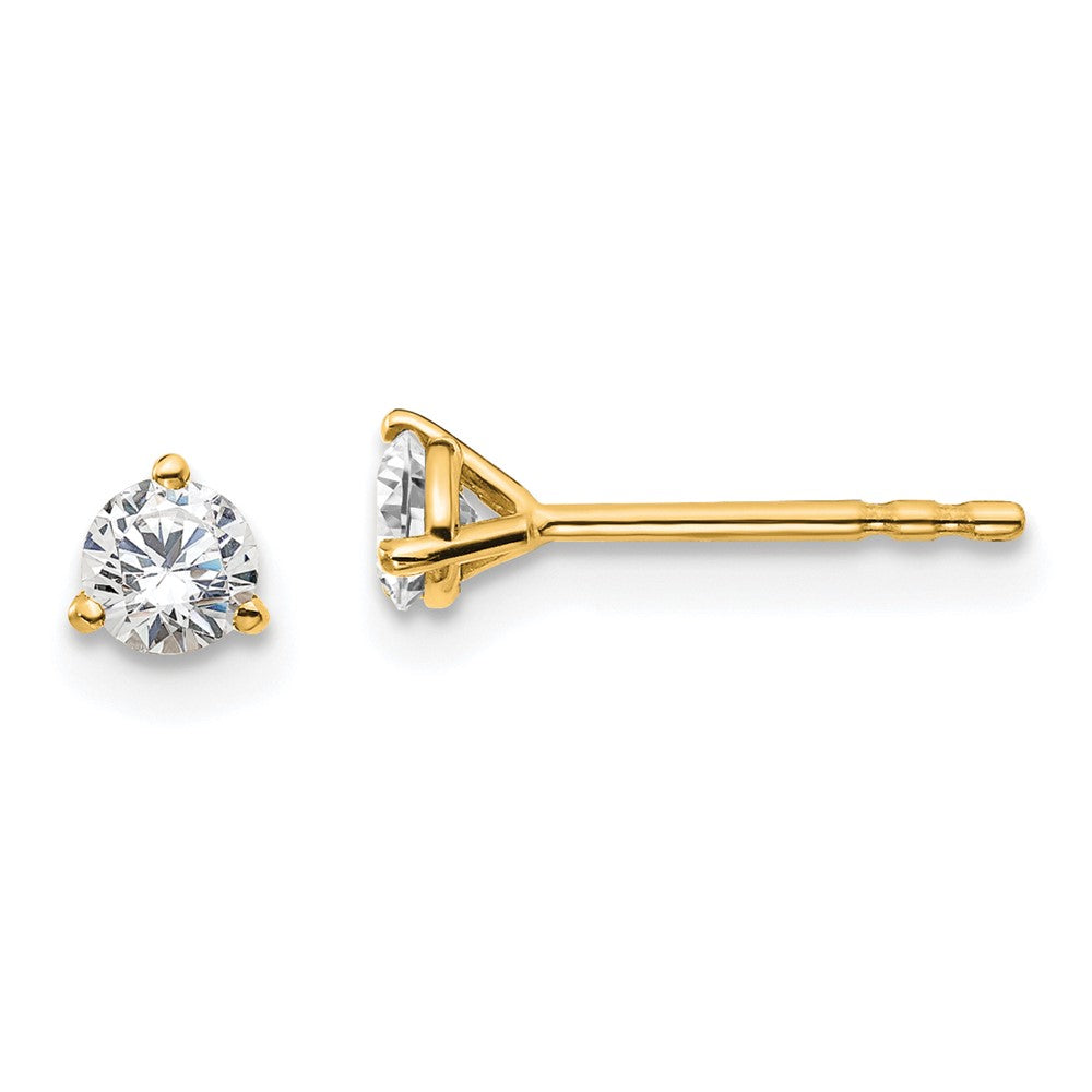 True Origin Lab Grown Diamond VS+ F+ Round Three Prong Heavy Weight Complete Stud Earrings