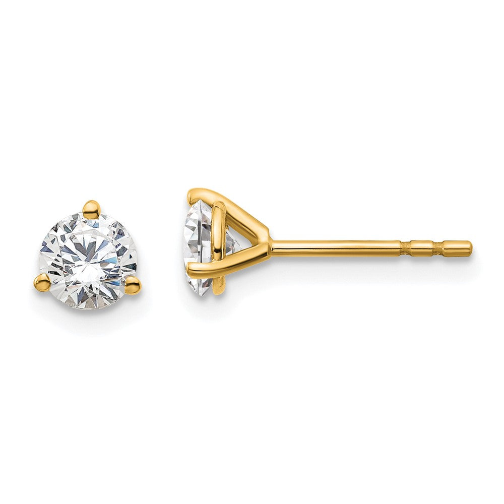True Origin Lab Grown Diamond VS+ F+ Round Three Prong Heavy Weight Complete Stud Earrings