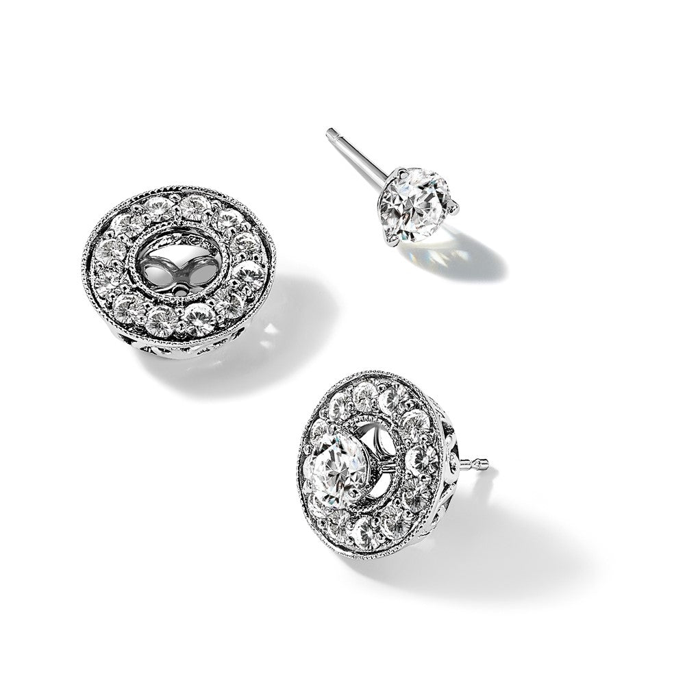 True Origin Lab Grown Diamond VS+ F+ Round Three Prong Heavy Weight Complete Stud Earrings