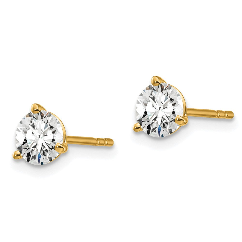 True Origin Lab Grown Diamond VS+ F+ Round Three Prong Heavy Weight Complete Stud Earrings