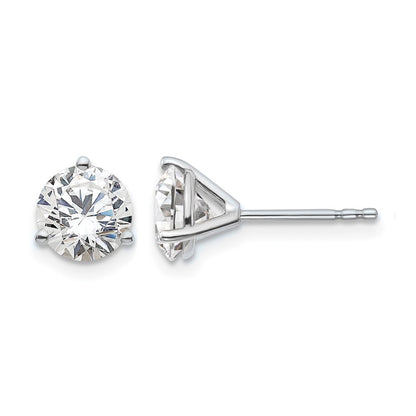 True Origin Lab Grown Diamond VS+ F+ Round Three Prong Heavy Weight Complete Stud Earrings