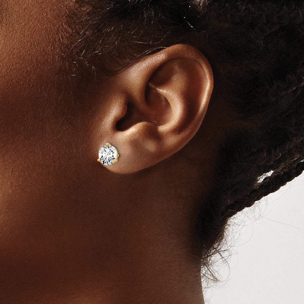 True Origin Lab Grown Diamond VS+ F+ Round Three Prong Heavy Weight Complete Stud Earrings
